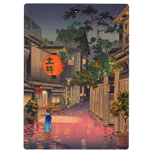 Tsuchiya Koitsu - Evening in Ushigome Klembord (Achterkant)