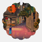 Tsuchiya Koitsu - Evening in Ushigome Ornament Kaart (Achterkant)