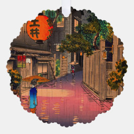 Tsuchiya Koitsu - Evening in Ushigome Ornament Kaart