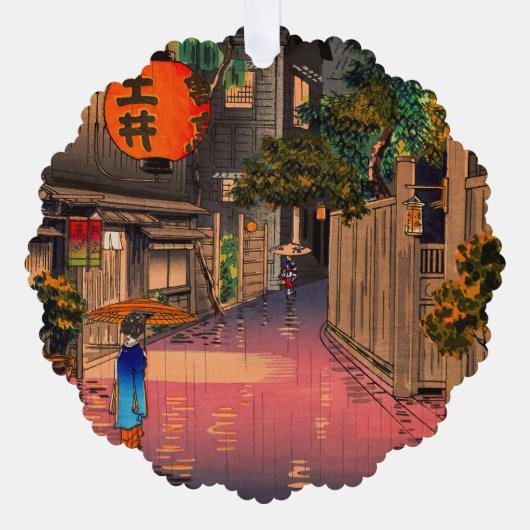Tsuchiya Koitsu - Evening in Ushigome Ornament Kaart (Voorkant)