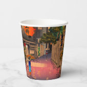 Tsuchiya Koitsu - Evening in Ushigome Papieren Bekers (Achterkant)