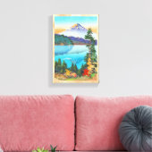 Tsuchiya Koitsu Lake Ashi in de Hakone Hills Canvas Afdruk (Insitu (Woonkamer))