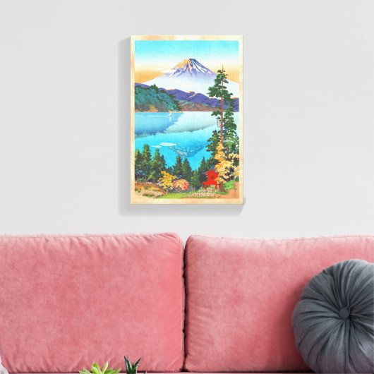 Tsuchiya Koitsu Lake Ashi in de Hakone Hills Canvas Afdruk (Insitu (Woonkamer))