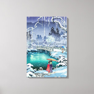 Tsuchiya Koitsu - Lente sneeuw bij Maruyama Canvas Afdruk