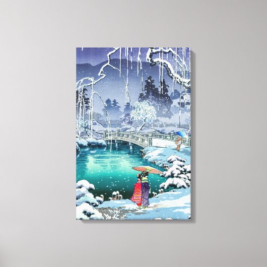 Tsuchiya Koitsu - Lente sneeuw bij Maruyama Canvas Afdruk (Voorkant)