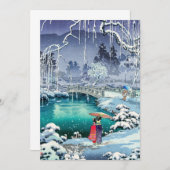 Tsuchiya Koitsu - Lente sneeuw bij Maruyama Kaart (Voorkant / Achterkant)