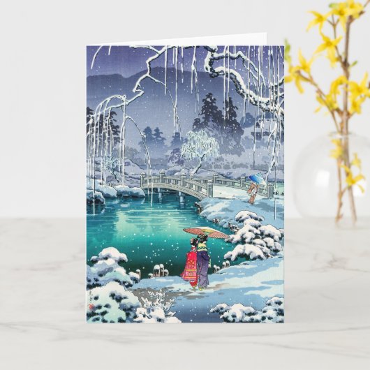 Tsuchiya Koitsu - Lente sneeuw bij Maruyama Kaart (Gele Bloem)