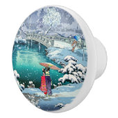 Tsuchiya Koitsu - Lente sneeuw bij Maruyama Keramische Knop (Rechts)