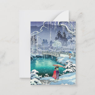 Tsuchiya Koitsu - Lente sneeuw bij Maruyama Notitiekaartje