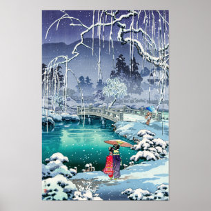 Tsuchiya Koitsu - Lente sneeuw bij Maruyama Poster