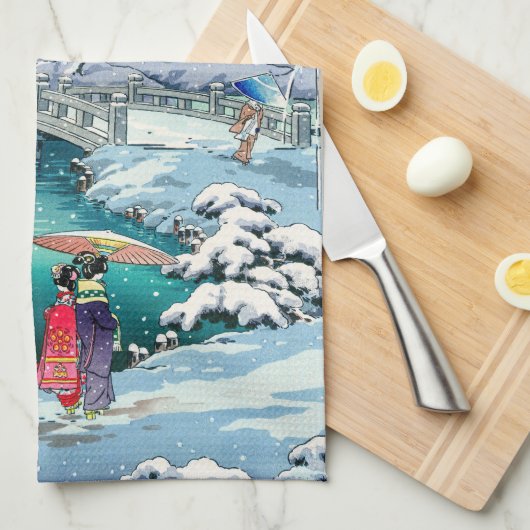 Tsuchiya Koitsu - Lente sneeuw bij Maruyama Theedoek (Quarter Fold)