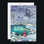 Tsuchiya Koitsu - Lentewneeuw bij Maruyama Kaart<br><div class="desc">Lentewneeuw bij Maruyama, Kyoto (Haru no yuki, Kyoto Maruyama) - Tsuchiya Koitsu, Kleurenhoutsnede, 1936</div>