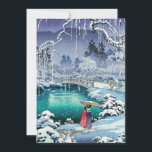 Tsuchiya Koitsu - Lentewneeuw bij Maruyama Kaart<br><div class="desc">Lentewneeuw bij Maruyama,  Kyoto (Haru no yuki,  Kyoto Maruyama) - Tsuchiya Koitsu,  Kleurenhoutsnede,  1936</div>