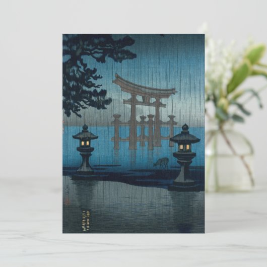 Tsuchiya Koitsu - Miyajima in de regen Bedankkaart (Staand voorkant)