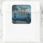 Tsuchiya Koitsu - Miyajima in de regen Vierkante Sticker (Tas)