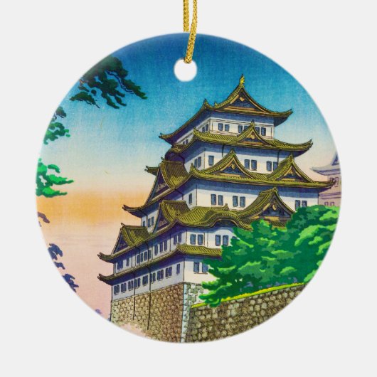 Tsuchiya Koitsu Nagoya Castle shin hanga Keramisch Ornament (Voorkant)
