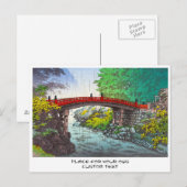 Tsuchiya Koitsu Nikko Sacred Bridge Japanese scene Briefkaart (Voorkant / Achterkant)