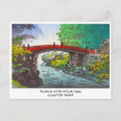 Tsuchiya Koitsu Nikko Sacred Bridge Japanese scene Briefkaart (Voorkant)