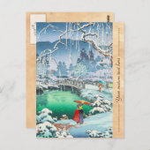 Tsuchiya Koitsu schetsen van beroemde plaatsen in  Briefkaart (Voorkant / Achterkant)