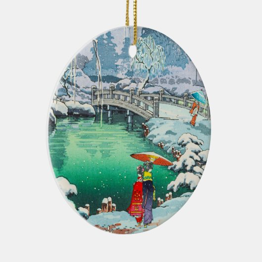 Tsuchiya Koitsu schetsen van beroemde plaatsen in  Keramisch Ornament (Rechts)