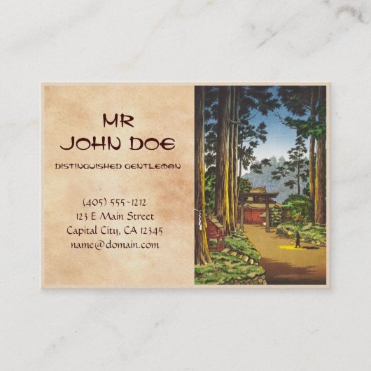 Tsuchiya Koitsu schetsen van beroemde plaatsen in Visitekaartje (Voorkant)