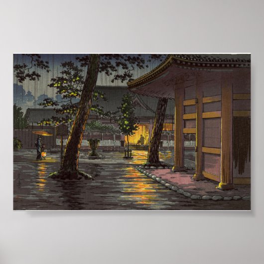 Tsuchiya Koitsu schetst Takanawa Sengakuji Tempel Poster (Voorkant)