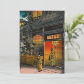 Tsuchiya Koitsu - Side Street Araki in Yotsuya Bedankkaart (Staand voorkant)