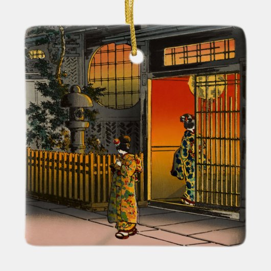 Tsuchiya Koitsu - Side Street Araki in Yotsuya Keramisch Ornament (Voorkant)