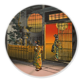 Tsuchiya Koitsu - Side Street Araki in Yotsuya Keramische Knop