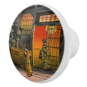 Tsuchiya Koitsu - Side Street Araki in Yotsuya Keramische Knop (Rechts)