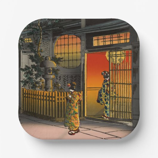 Tsuchiya Koitsu - Side Street Araki in Yotsuya Papieren Bordje (Voorkant)