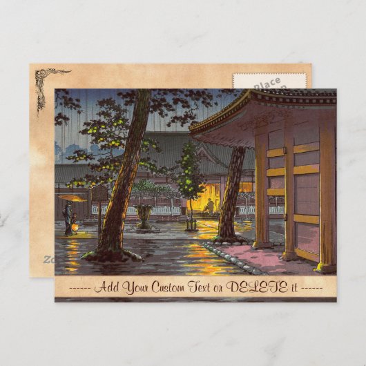 Tsuchiya Koitsu Sketches Takanawa Sengakuji Temple Briefkaart (Voorkant / Achterkant)