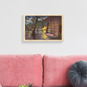 Tsuchiya Koitsu Sketches Takanawa Sengakuji Temple Canvas Afdruk (Insitu (Woonkamer))