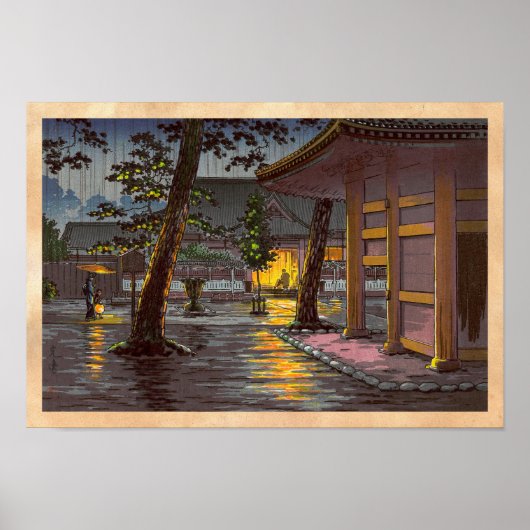 Tsuchiya Koitsu Sketches Takanawa Sengakuji Temple Poster (Voorkant)