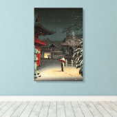 Tsuchiya Koitsu - Sneeuw bij het Nezu-schrijn Canvas Afdruk (Insitu (Houten vloer))