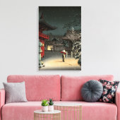 Tsuchiya Koitsu - Sneeuw bij het Nezu-schrijn Canvas Afdruk (Insitu (Woonkamer))