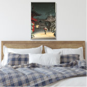 Tsuchiya Koitsu - Sneeuw bij het Nezu-schrijn Canvas Afdruk (Insitu (Slaapkamer))