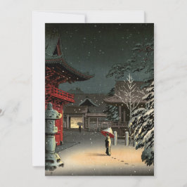 Tsuchiya Koitsu - Sneeuw bij het Nezu-schrijn Kaart