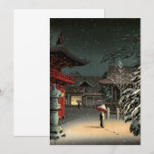 Tsuchiya Koitsu - Sneeuw bij het Nezu-schrijn Kaart (Voorkant / Achterkant)