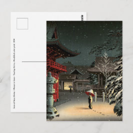 Tsuchiya Koitsu - Sneeuw bij Nezu Schrijn Briefkaart