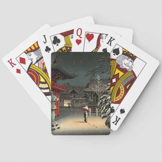 Tsuchiya Koitsu - Sneeuw bij Nezu Schrijn Pokerkaarten (Achterkant)