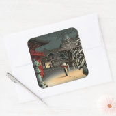 Tsuchiya Koitsu - Sneeuw bij Nezu Schrijn Vierkante Sticker (Envelop)