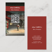 Tsuchiya Koitsu - Sneeuw bij Nezu Shrine - QR Code Visitekaartje (Voorkant / Achterkant)