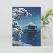 Tsuchiya Koitsu - Sneeuw op de Ukimido bij Katada Bedankkaart (Staand voorkant)