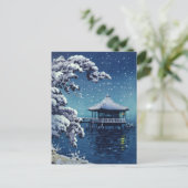 Tsuchiya Koitsu - Sneeuw op de Ukimido bij Katada Briefkaart (Staand voorkant)