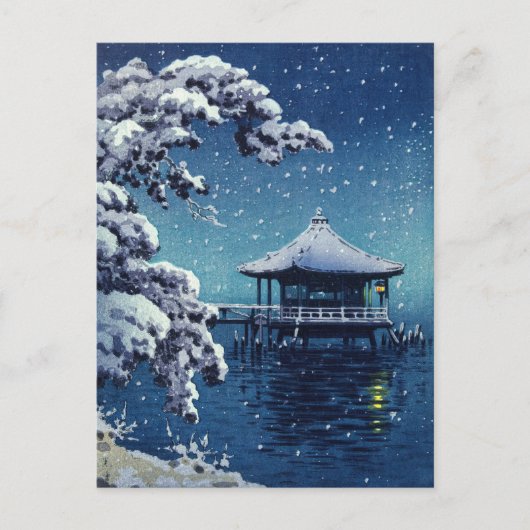 Tsuchiya Koitsu - Sneeuw op de Ukimido bij Katada Briefkaart (Voorkant)