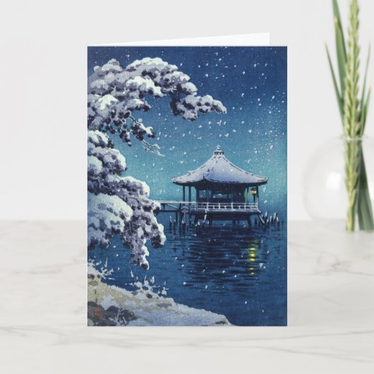 Tsuchiya Koitsu - Sneeuw op de Ukimido bij Katada Kaart (Voorkant)
