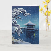 Tsuchiya Koitsu - Sneeuw op de Ukimido bij Katada Kaart (Gele Bloem)