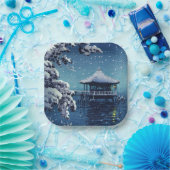 Tsuchiya Koitsu - Sneeuw op de Ukimido bij Katada Papieren Bordje (Feest)