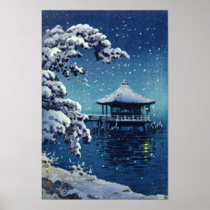 Tsuchiya Koitsu - Sneeuw op de Ukimido bij Katada Poster
